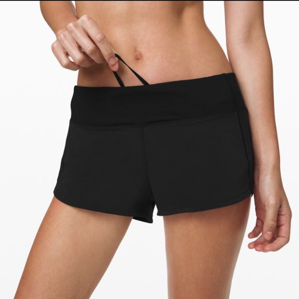 Black Lululemon Speed Up short, sz 4.